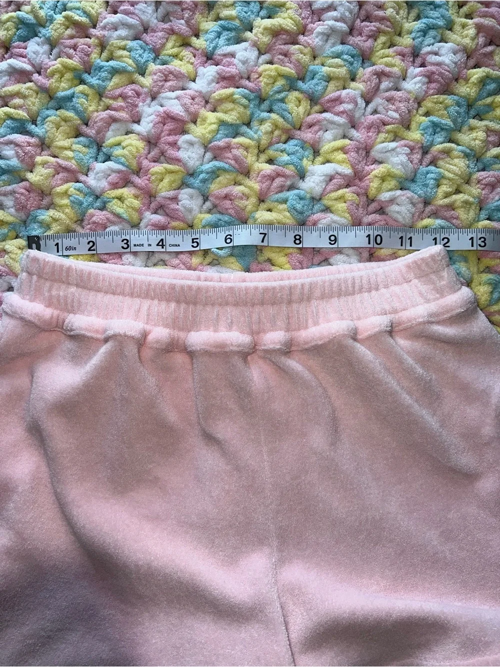 Frankies Bikinis Terry Cloth Mini Shorts Pink Elastic Waist Lounge Beach Coco M